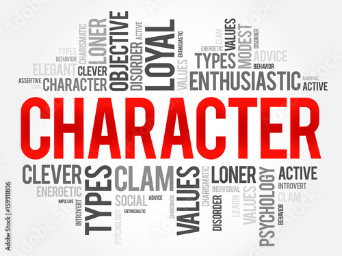 CHARACTER word cloud collage , social concept background