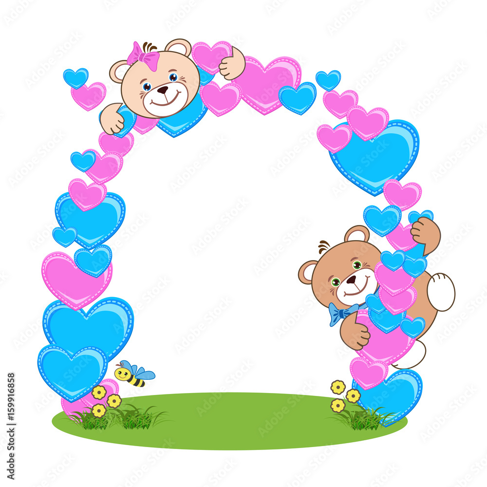 Teddy bear with heart frame Teddy bear with heart frame