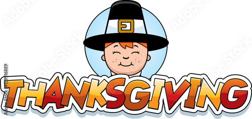 Cartoon Thanksgiving Pilgrim Boy Graphic