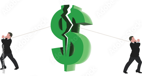 dollaro conteso persone che tirano la corda