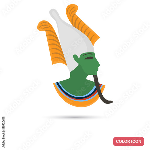 Osiris god color flat icon for web and mobile design photo
