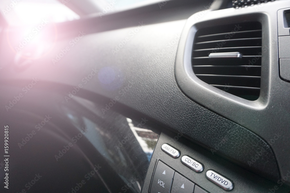 Car dashboard. Blured image.