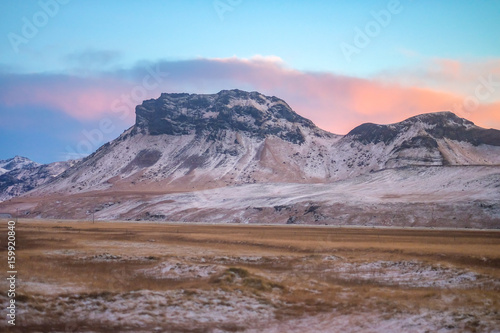 Landscape of beautiful mountain in Iceland