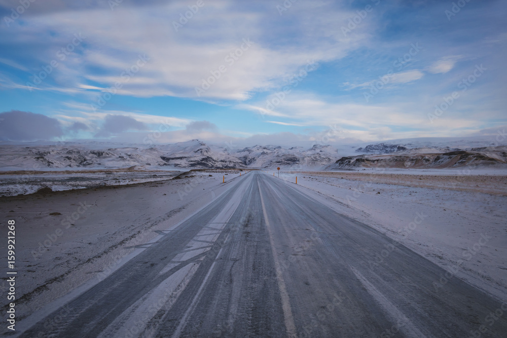 Road to Mountain on winter season, Beautiful view Road to Mountain on winter season, Beautiful view