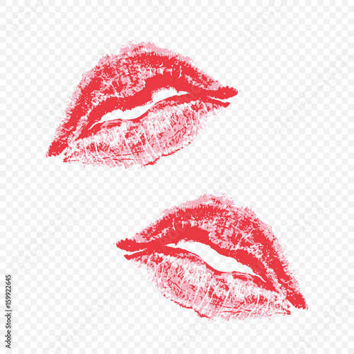 Beautiful lips on a transparent background.