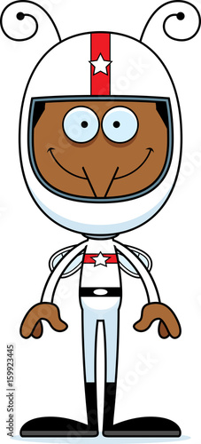 Cartoon Smiling Race Car Driver Mosquito