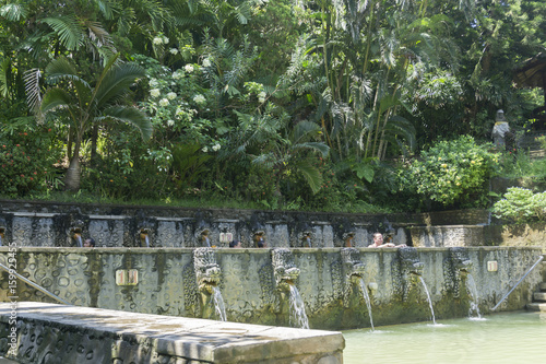 BALI, INDONESIA , CIRCA APRIL 2016. Hot spring Air Panas Banjar. Tourist attraction spot in Bali.