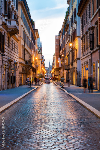 Old Roman street at sunset © Zstock