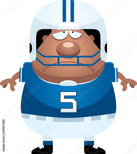 Sad Cartoon Football Player