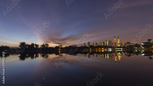 Photography Kuala Lumpur, Malaysia skyline at Titiwangsa Park.