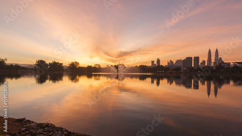 Photography Kuala Lumpur, Malaysia skyline at Titiwangsa Park.