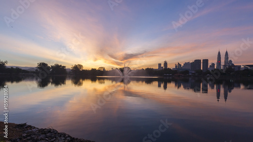 Photography Kuala Lumpur, Malaysia skyline at Titiwangsa Park.