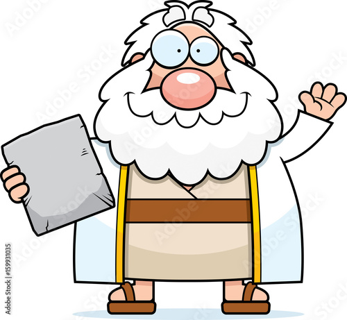 Cartoon Moses Waving