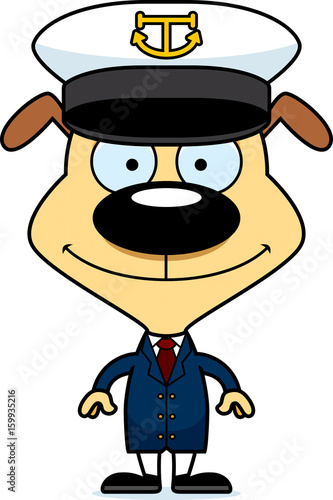 Cartoon Smiling Boat Captain Puppy