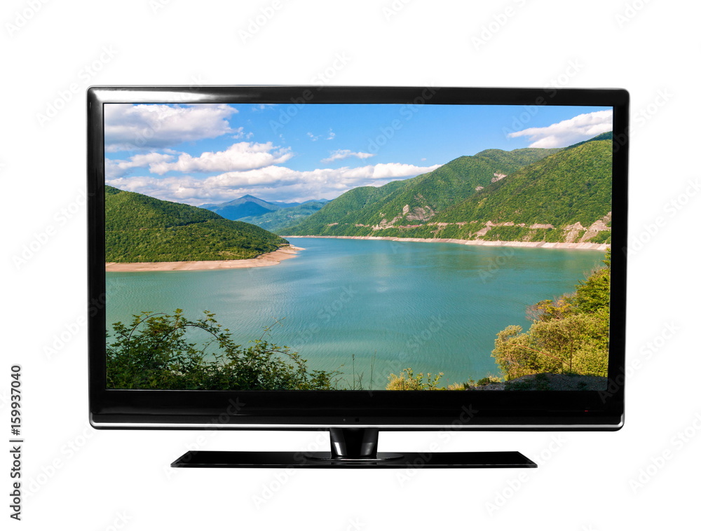 Fototapeta premium TV with the mountains view