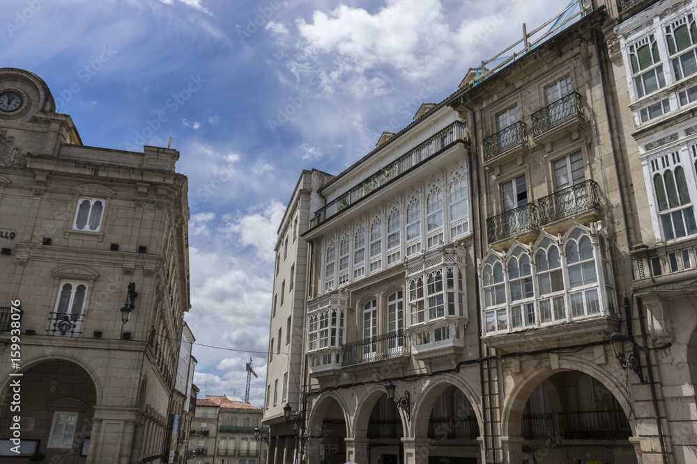 Old and classic buildings of the Spanish city of Orense, Galicia