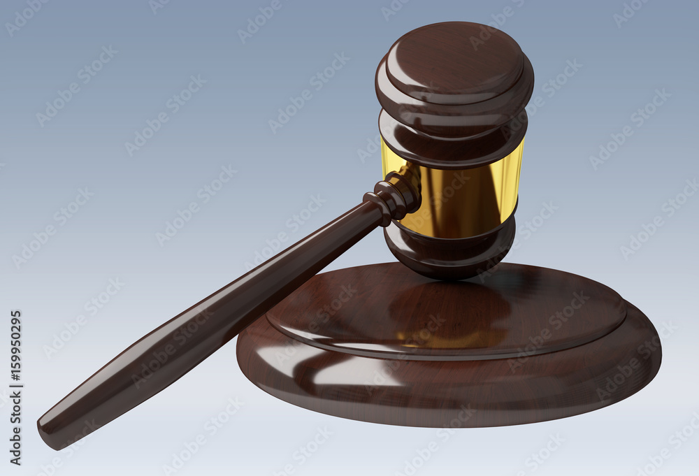 Justice hammer 3D rendering Stock Illustration | Adobe Stock