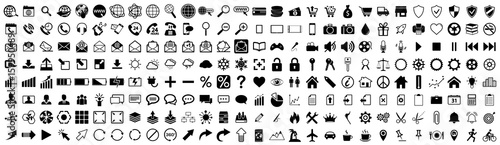 Black web icons set