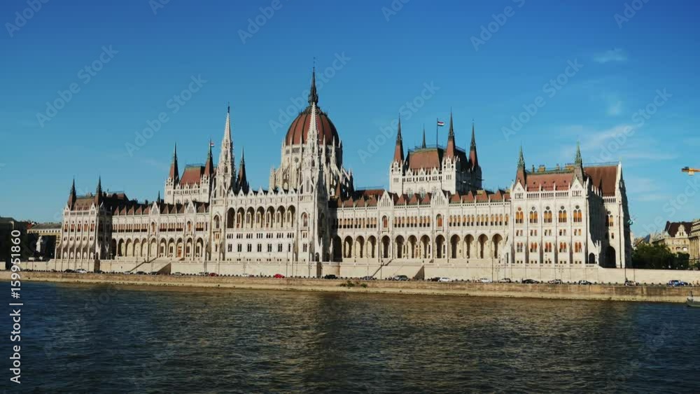 River cruise on the Danube - sailing past the Parliament building at sunset River cruise on the Danube - sailing past the Parliament building at sunset