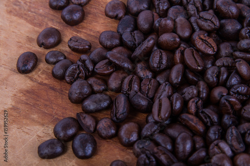 Fototapeta Naklejka Na Ścianę i Meble -  Beans coffee on wood
