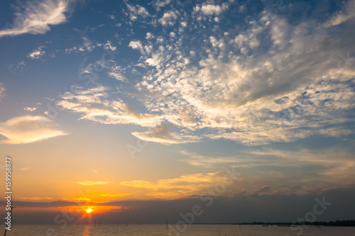 sky with sea in evening time. © nuruddean