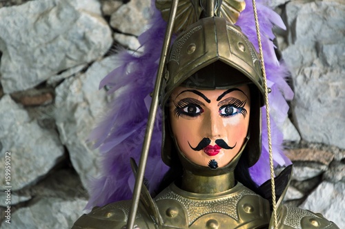 Sicilian puppets pupo siciliano. Sicilian puppets depicting a knight or warrior. Sicilian puppet that makes the show in theaters, and that appeals to children and also adults