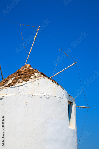 old mill in santorini greece europe  and the sky photo