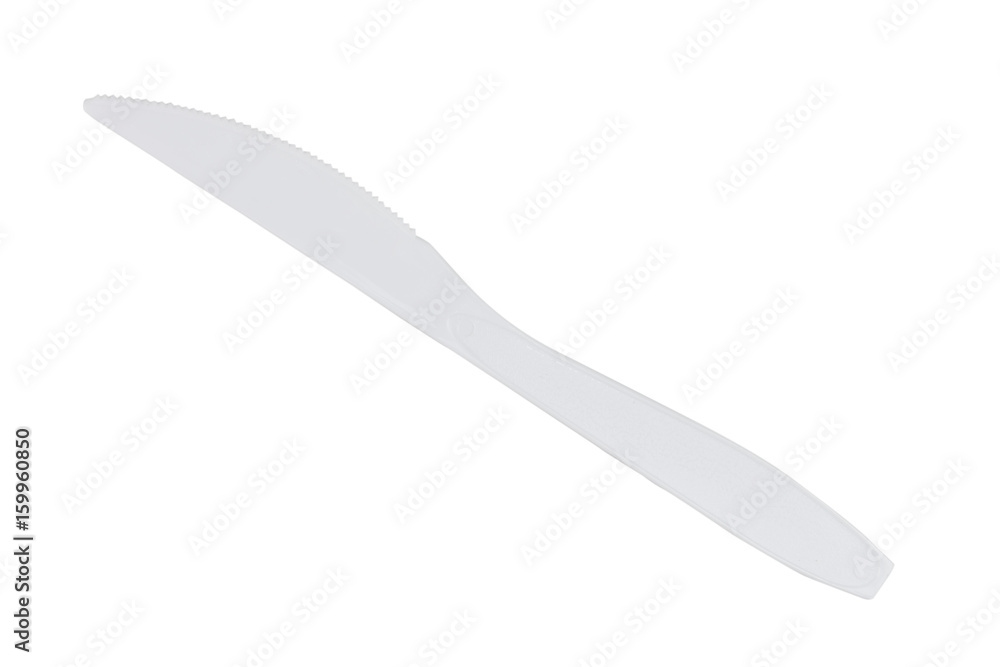White plastic knife on white background White plastic knife on white background