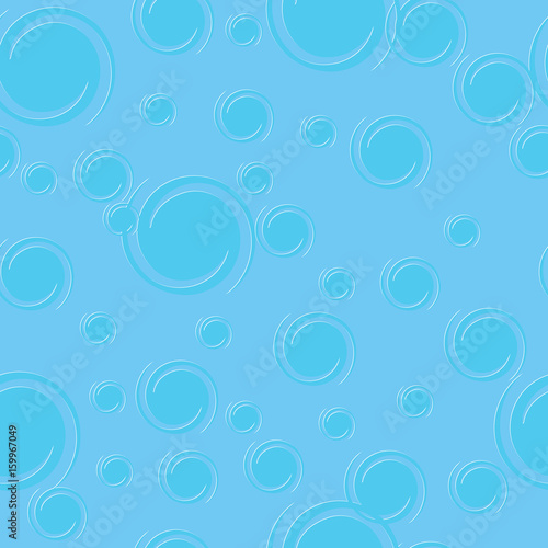 Blue seamless pattern. Texture with transform twirl blue white circles
