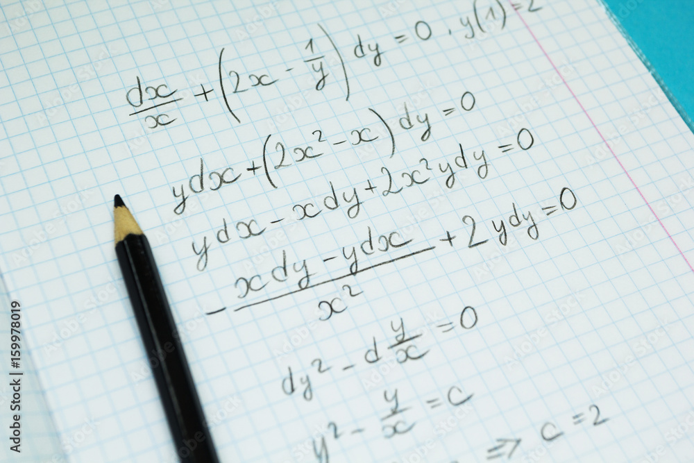 Mathematical examples and calculations in a notebook for lectures. Science and education. Mathematical examples and calculations in a notebook for lectures. Science and education.