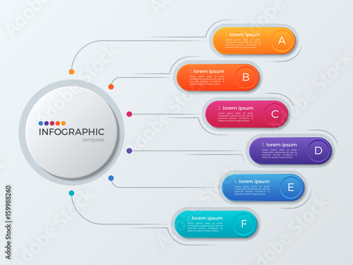 Presentation business infographic template with 6 options.