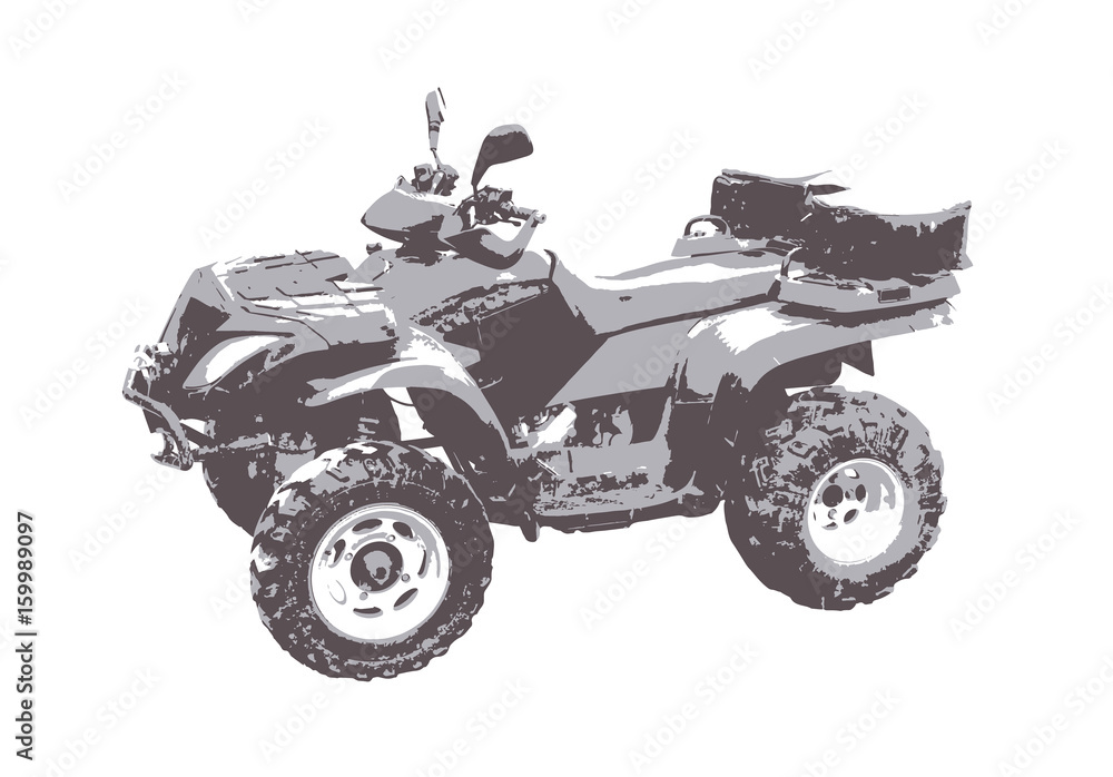 red atv quad bike isolated on white background red atv quad bike isolated on white background