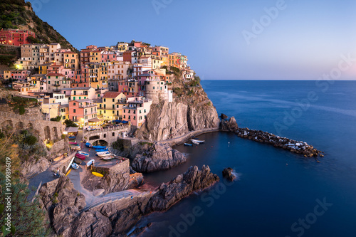 Fototapeta Naklejka Na Ścianę i Meble -  Das Dorf Manarola beim Cinque Terre in La Spezia, Ligurien, Italien