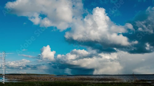 Clouds over Braslav lakes in May. Belarus.