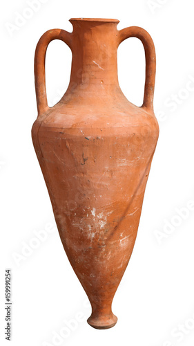Ancient amphora isolated photo