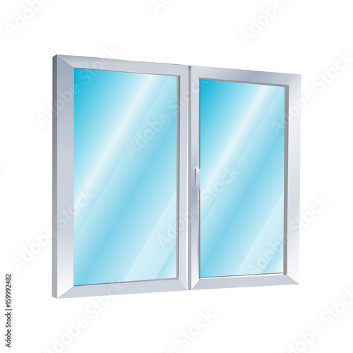 plastic window icon, vector illustration