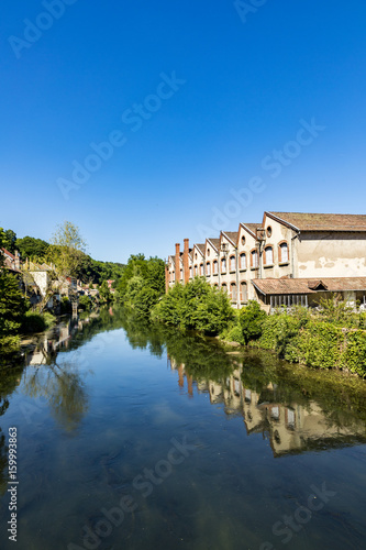  typical small village L-Isle-sur-le-Doubs in France with river Doubs