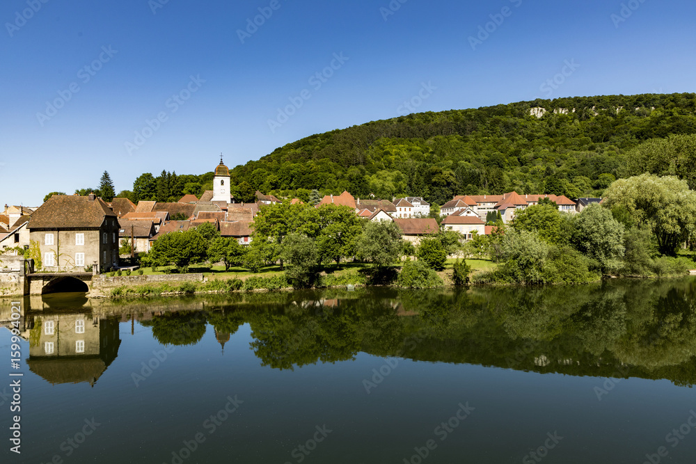 typical small village L-Isle-sur-le-Doubs in France