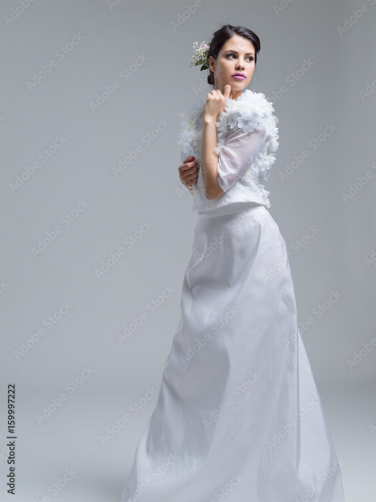 Portrait of beautiful young women in wedding dress Portrait of beautiful young women in wedding dress