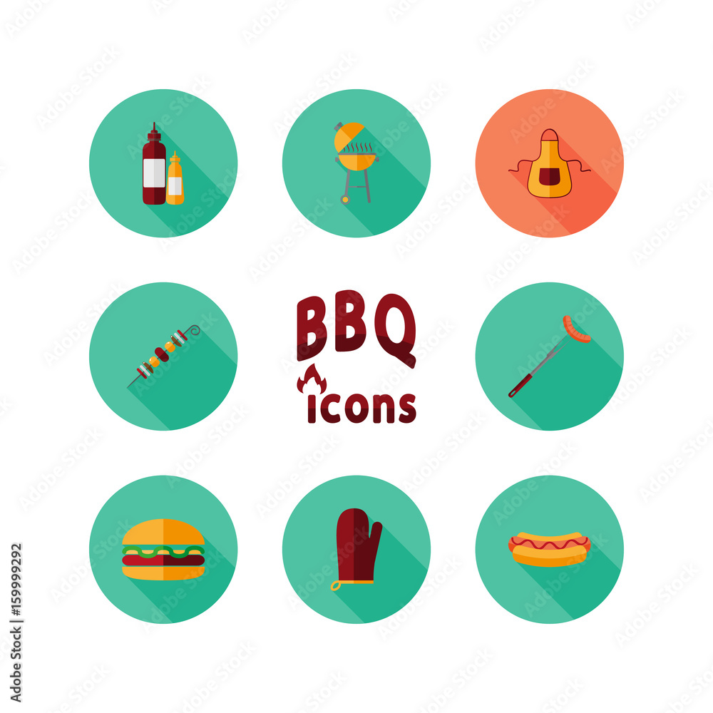 BBQ icon set.