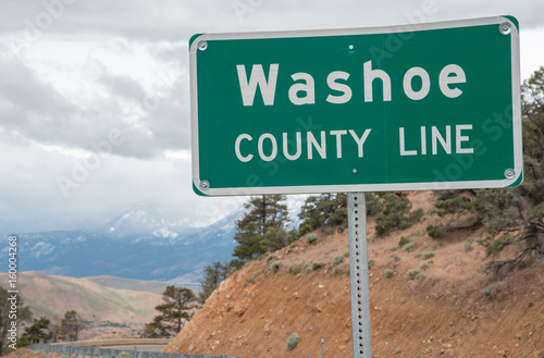 Highway sign for Washoe County, Nevada photo