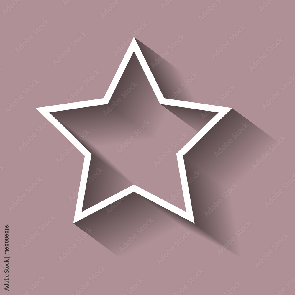 Vector icon five-pointed star c shadow Vector icon five-pointed star c shadow