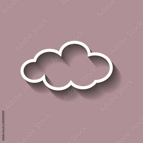 Vector cloud icon with shadow
