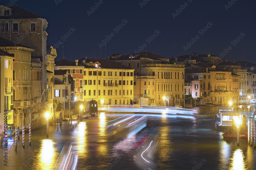 Venice, Italy, May, 31, 2017: night landscape with the image of  channel in Venice, Italy