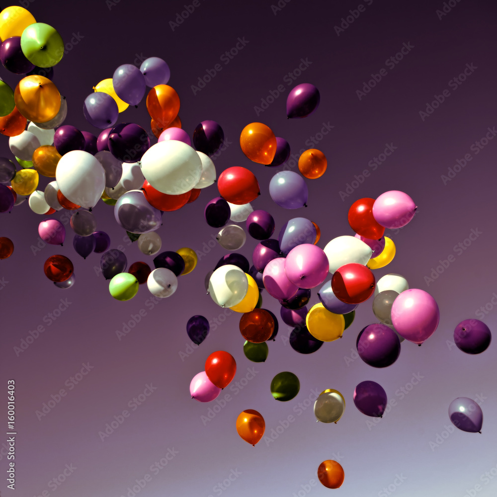 Colorful balloons on dark background Colorful balloons on dark background