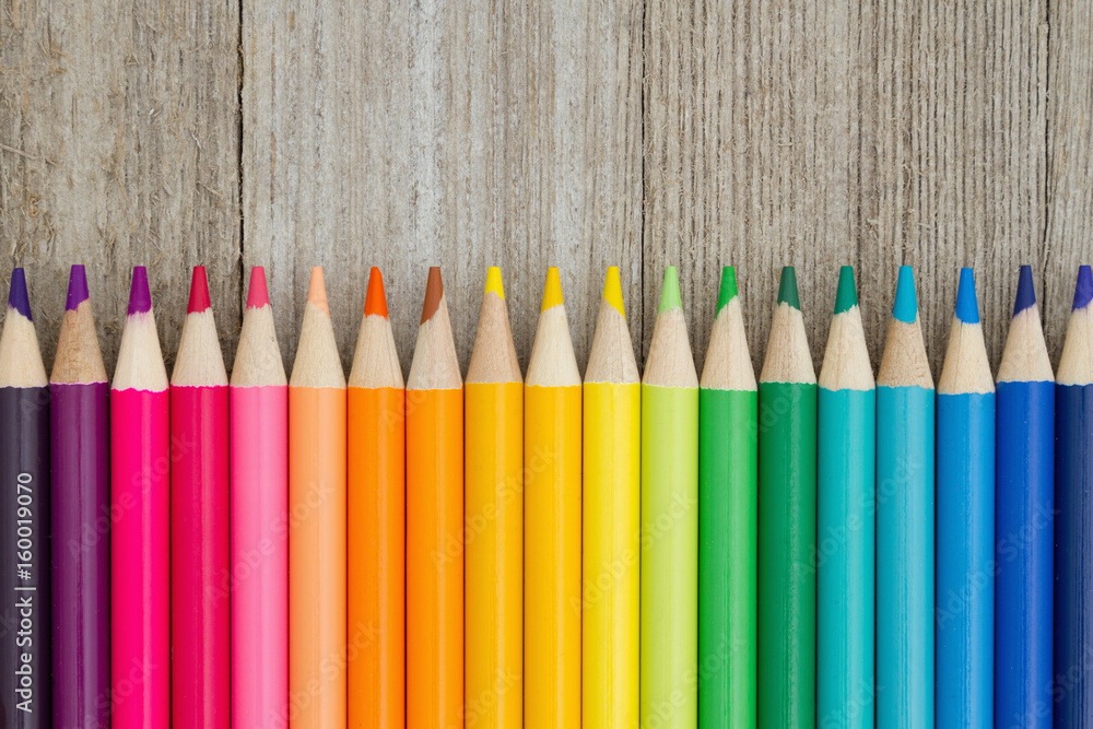 Colorful pencil crayon education background Colorful pencil crayon education background