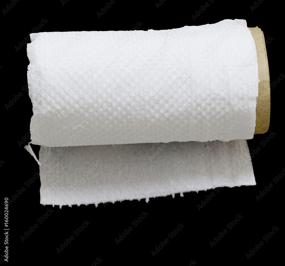 Obraz premium Tissue isolated on black background.