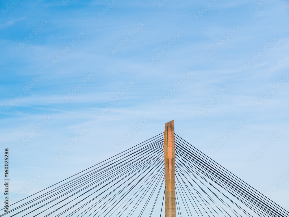 Top of Martinus Nijhoff Bridge with cables and pillars, Netherlands Top of Martinus Nijhoff Bridge with cables and pillars, Netherlands