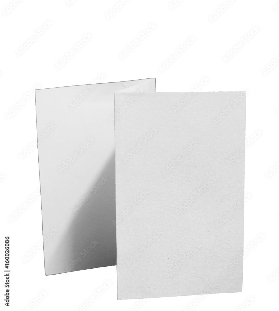 blank folded paper on white blank folded paper on white