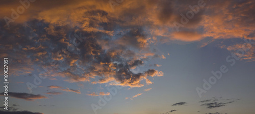 Evening sky with clouds panorama